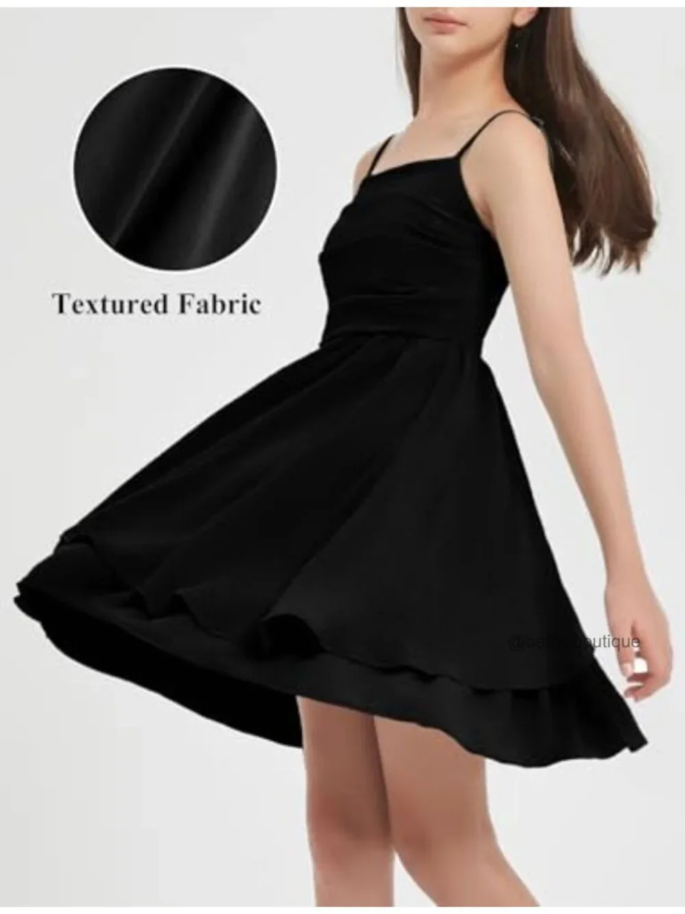 Girls Smocked Ruffle Mini Dress Polyester Blend Sleeveless A-Line Formal